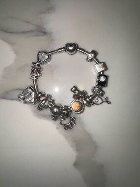 Sterling Silver pandora Charm Bracelet